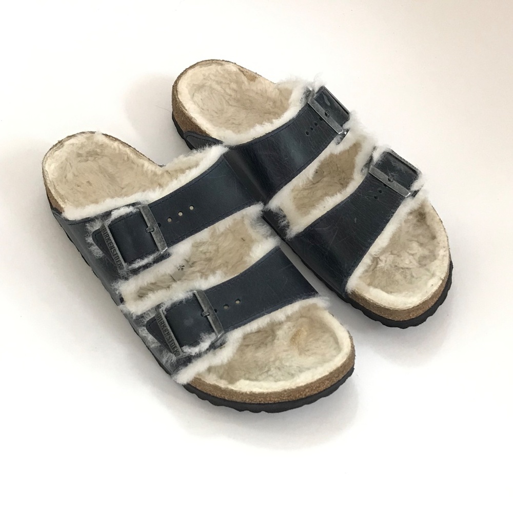 BIRKENSTOCK Arizona Sandals Shearling Women’s Size 9 - Picture 15 of 16